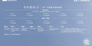 吉利银河L6正式上市，汽车报价11.58-14.98万元